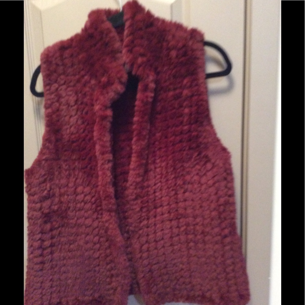 Faux fur Merlot vest